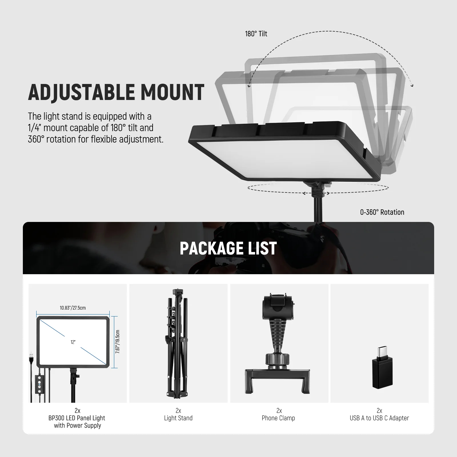Photography Lighting Kit Neewer - NEEWER BASICS Kit d'éclairage de panneau