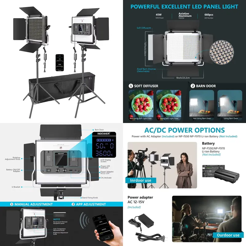 Kit d'éclairage vidéo et photo - Photography Lighting Kit Neewer avis et prix