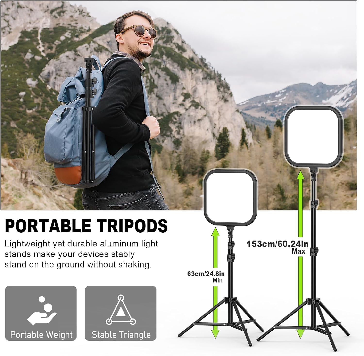 Kit d'éclairage vidéo LED 2 pi - Altson Photography Video Lighting Kit avis et prix