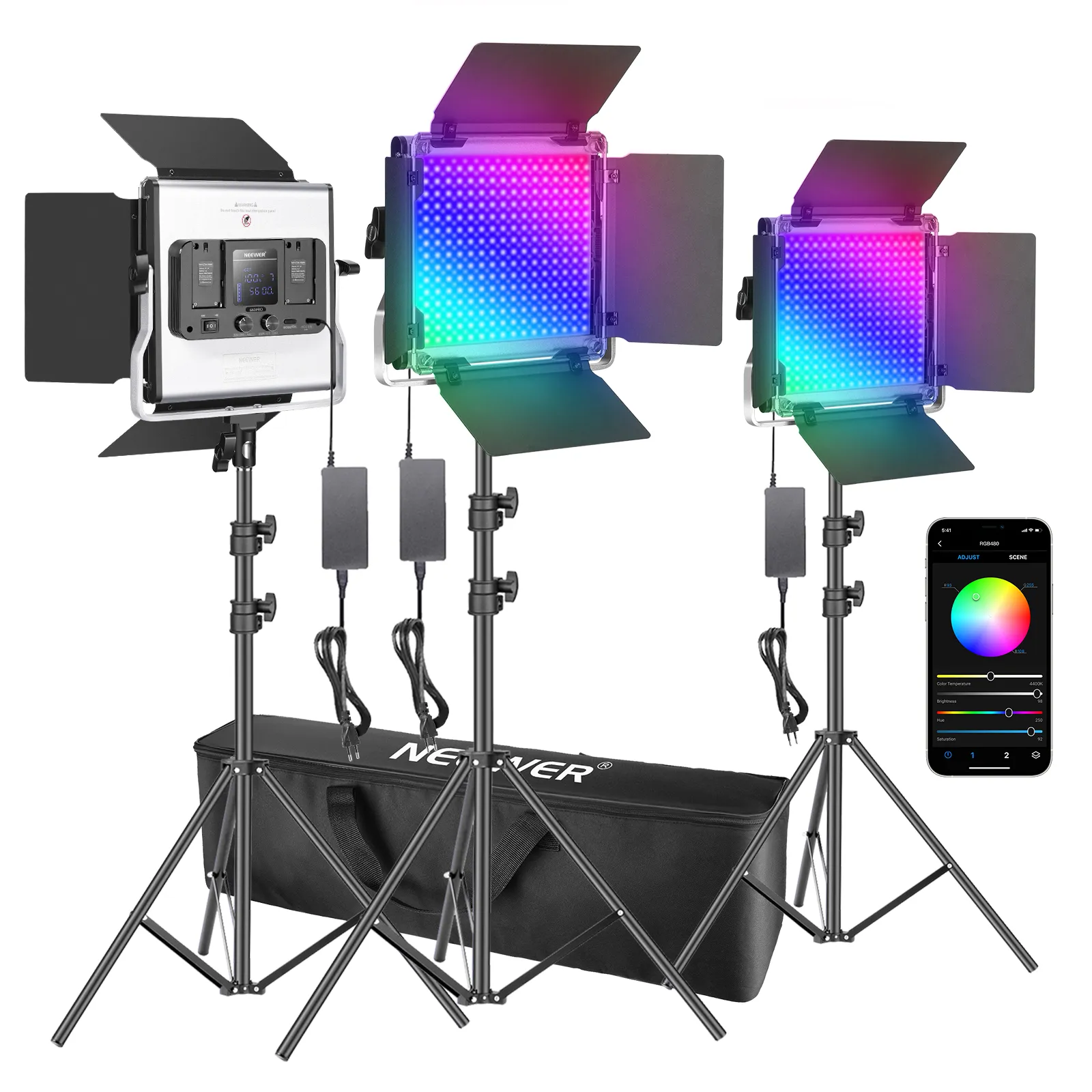 Neewer 3 packs de 480 LED RGB  - Photography Lighting Kit Neewer avis et prix