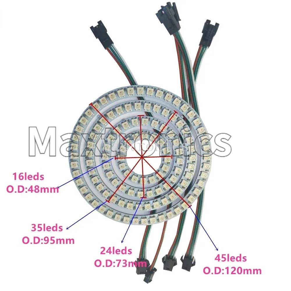 Anneau LED RGB WS2812B FCOB 18 - Led Ring Light 18 avis et prix