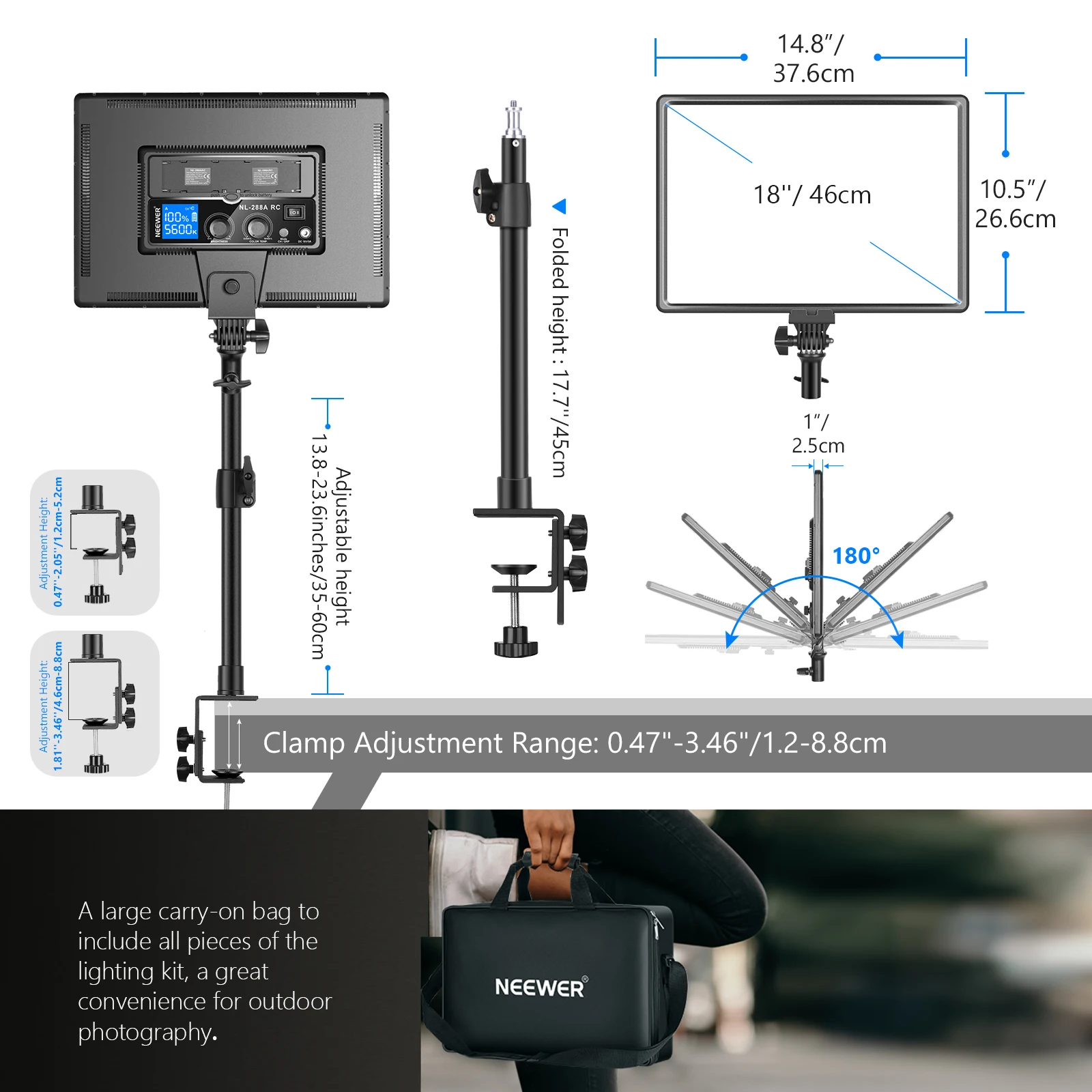 Lampe vidéo LED Neewer à fixat - Photography Lighting Kit Neewer avis et prix